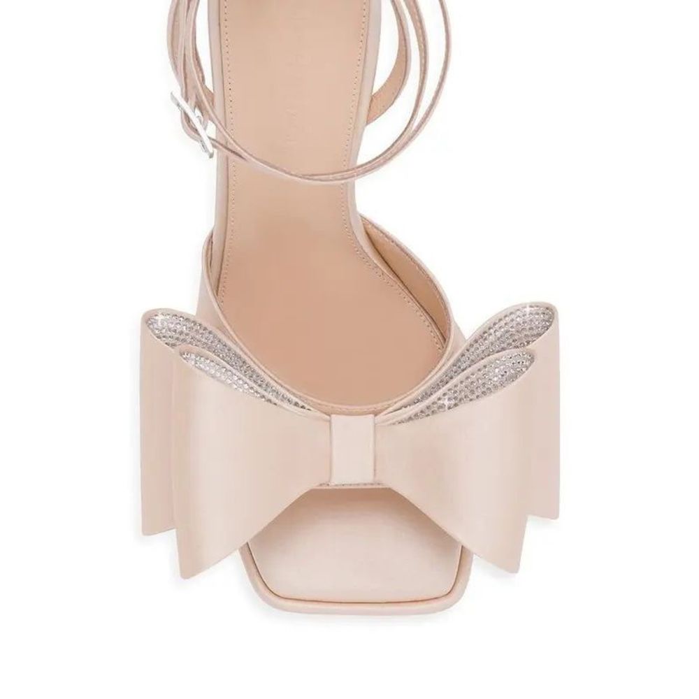 Mach & Mach Le Cadeau 140mm Crystal-Embellished Bow Platform Sandals View 4